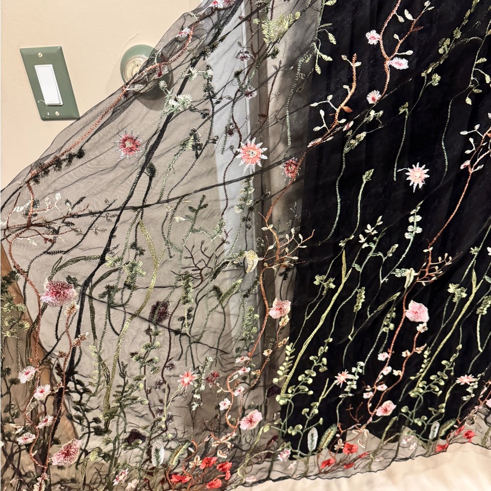 Azazie Luxedo 1X Floral Embroidered Black Dress - Picture 7 of 8
